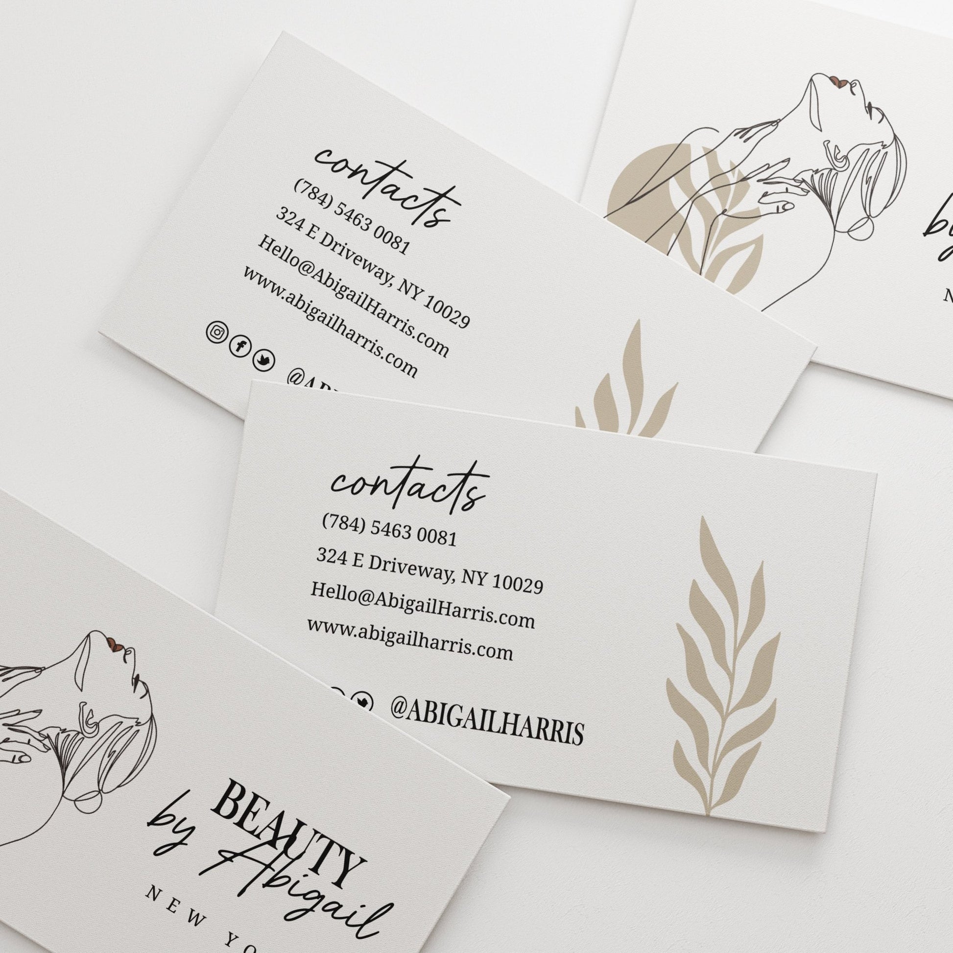 Nude Florals Business Cards - XOXOKristen