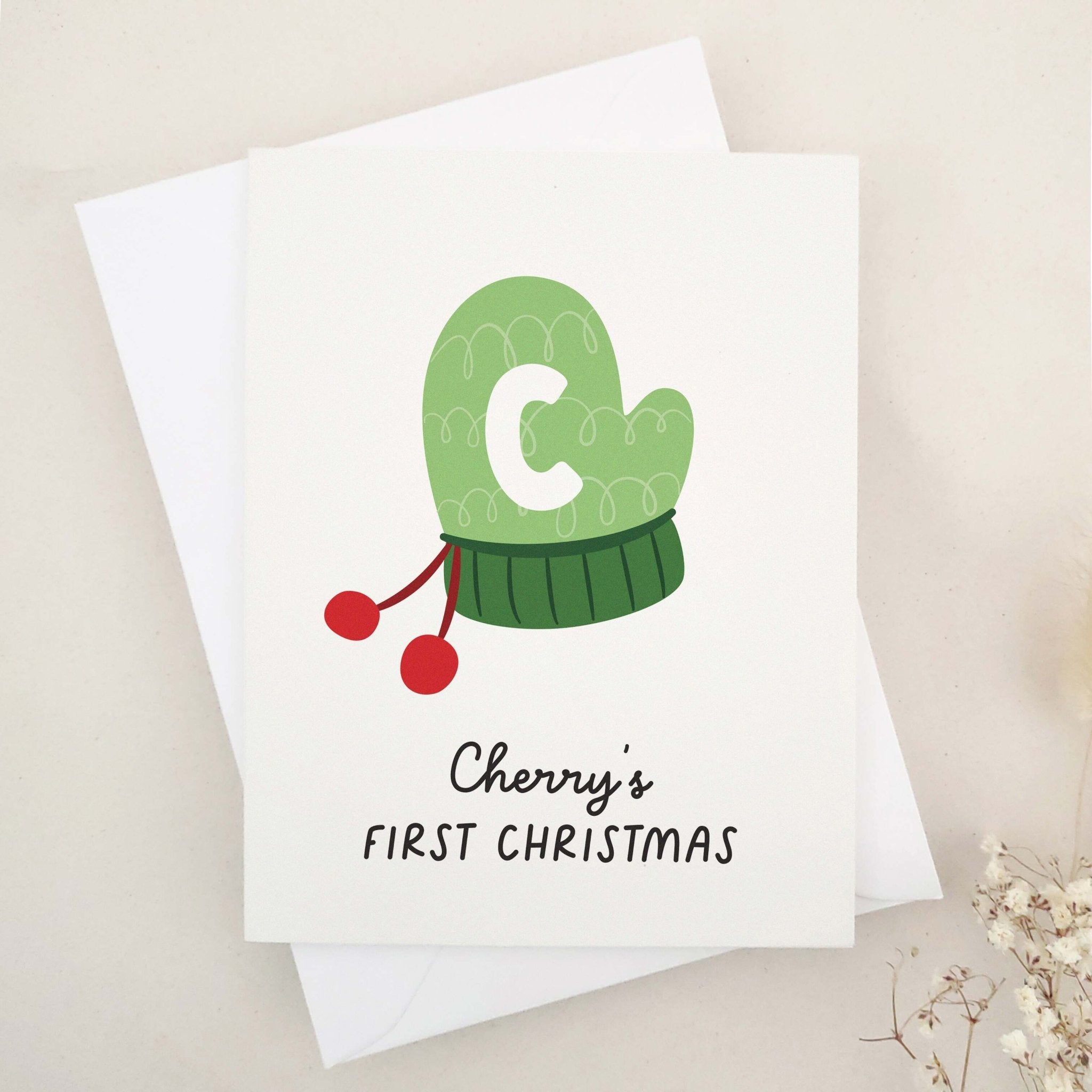 Personalised 1st Christmas Card For Baby - XOXOKristen
