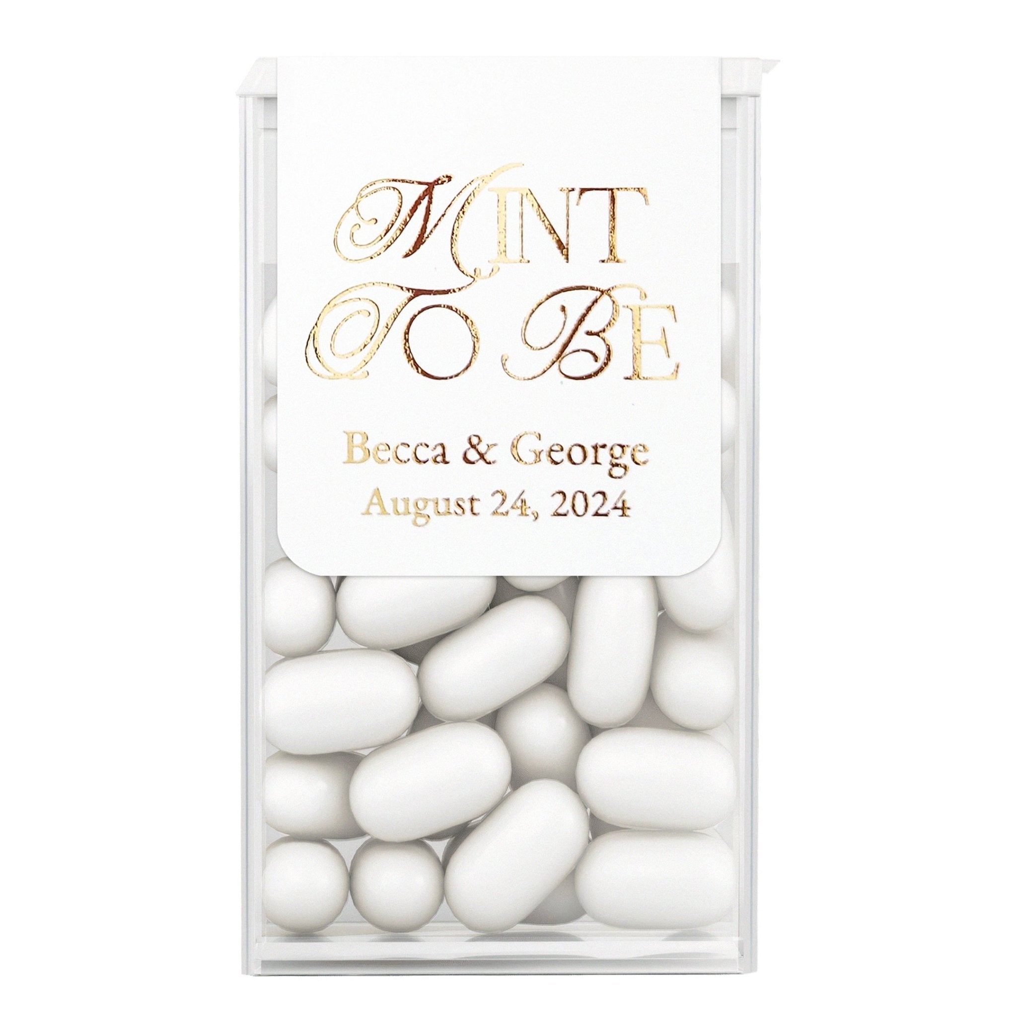 Personalized Gold Foiled Wedding Favors Labels for Freshmints - XOXOKristen
