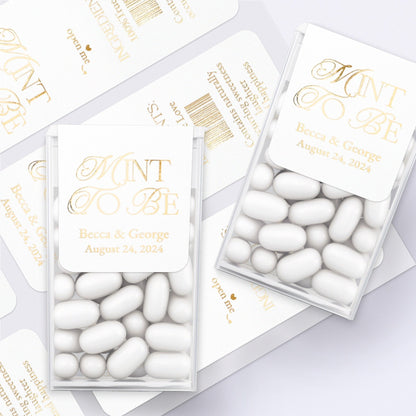 Personalized Gold Foiled Wedding Favors Labels for Freshmints - XOXOKristen