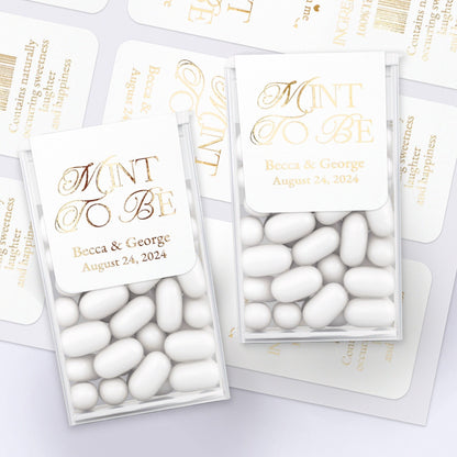 Personalized Gold Foiled Wedding Favors Labels for Freshmints - XOXOKristen