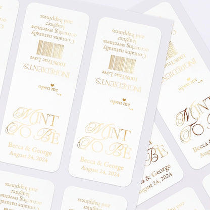 Personalized Gold Foiled Wedding Favors Labels for Freshmints - XOXOKristen