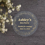 Personalized Hen Party Clear Stickers - XOXOKristen