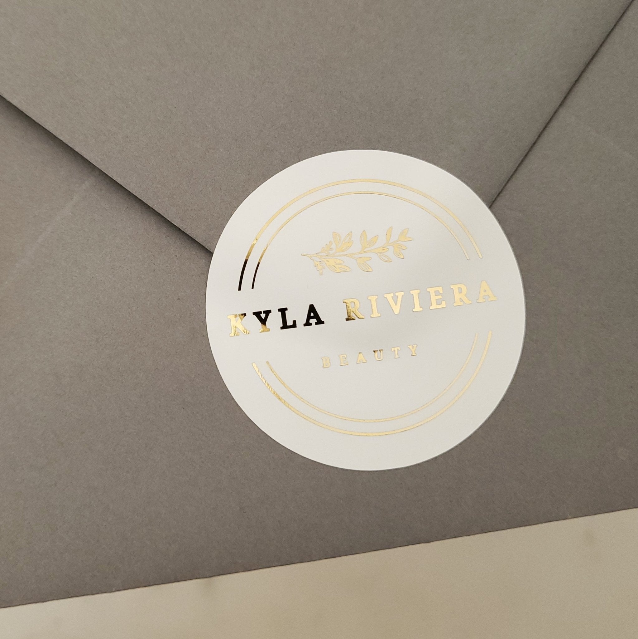 Personalized Product Labeling Stickers with Gold Foil - XOXOKristen