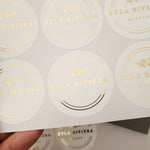 Personalized Product Labeling Stickers with Gold Foil - XOXOKristen