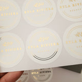 Personalized Product Labeling Stickers with Gold Foil - XOXOKristen