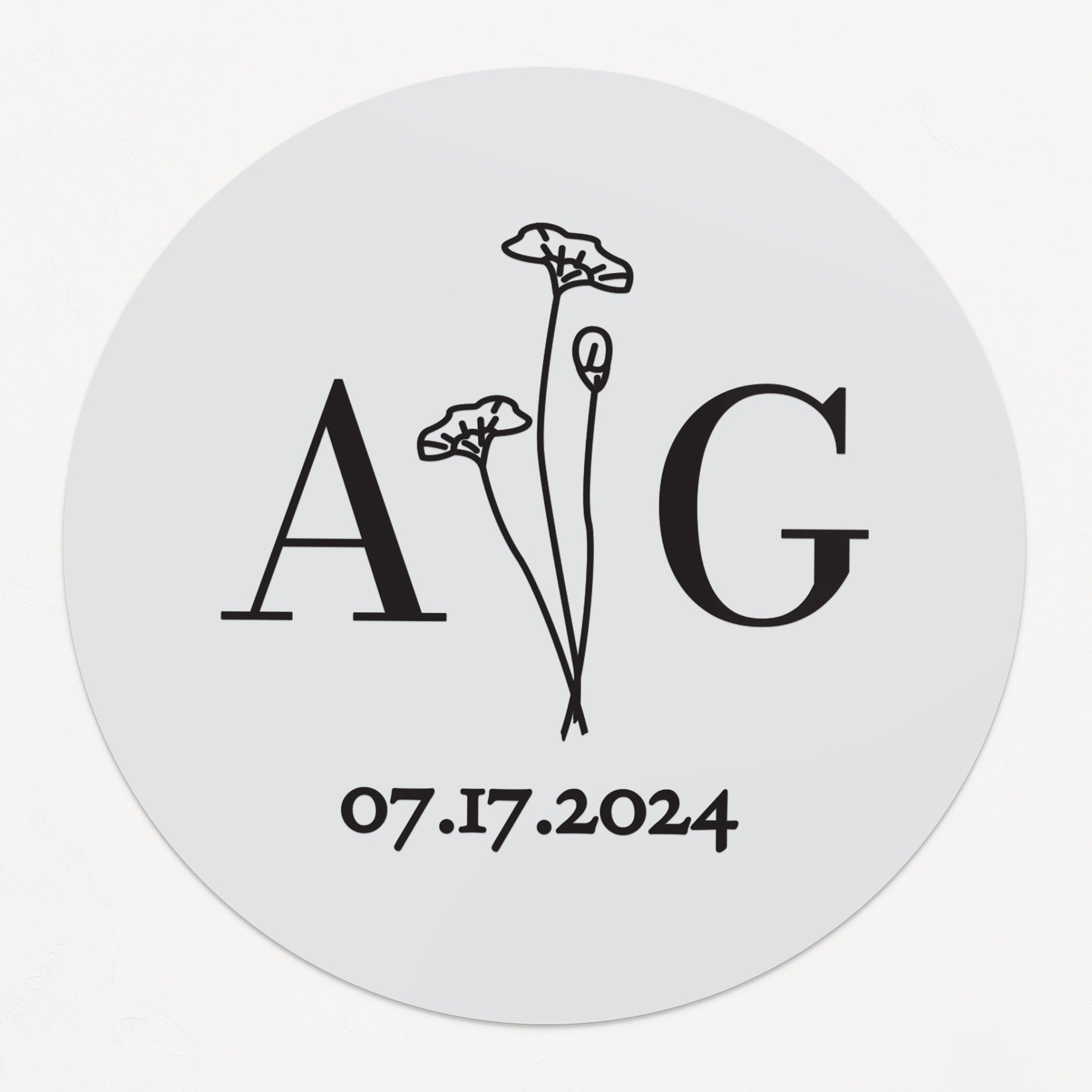 Personalized Wedding Favor Stickers with Initials - XOXOKristen
