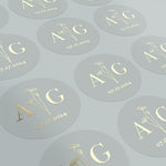Personalized Wedding Favor Stickers with Initials - XOXOKristen