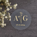 Personalized Wedding Favor Stickers with Initials - XOXOKristen