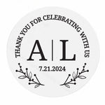 Personalized Wedding Thank you for celebrating with us Stickers - XOXOKristen