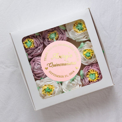 Pink and Gold Custom Quinceañera Labels - XOXOKristen