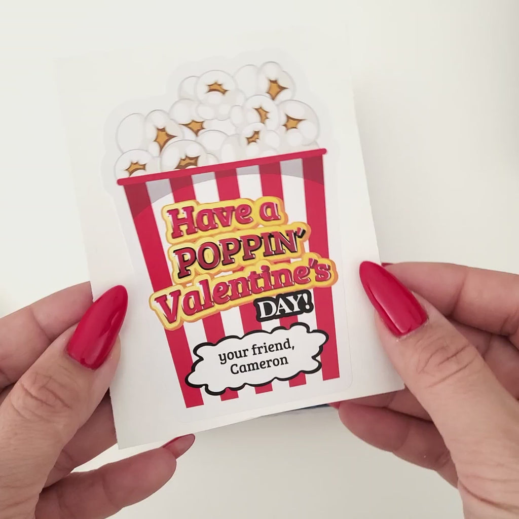 Have a Poppnin' Valentine's Day Popcorn Stickers - XOXOKristen