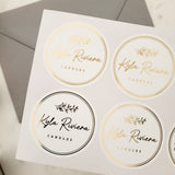 Product Labeling Stickers with Gold Foiled Floral Design - XOXOKristen