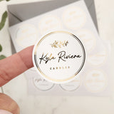 Product Labeling Stickers with Gold Foiled Floral Design - XOXOKristen