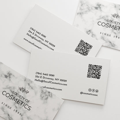 QR Code Business Card with Marble Design - XOXOKristen