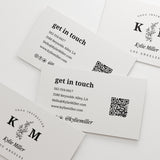 QR Code Business Cards with Elegant Floral Design - XOXOKristen