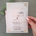 Quinceanera Invitations with Gold Foiled Frame - XOXOKristen