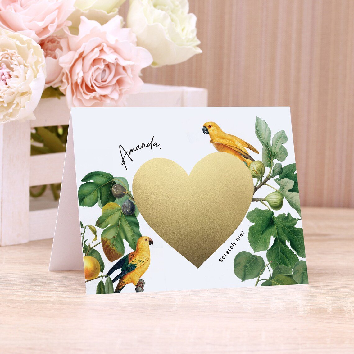 Scratch - Off Bridesmaid Proposal Card with Botanical Design - XOXOKristen