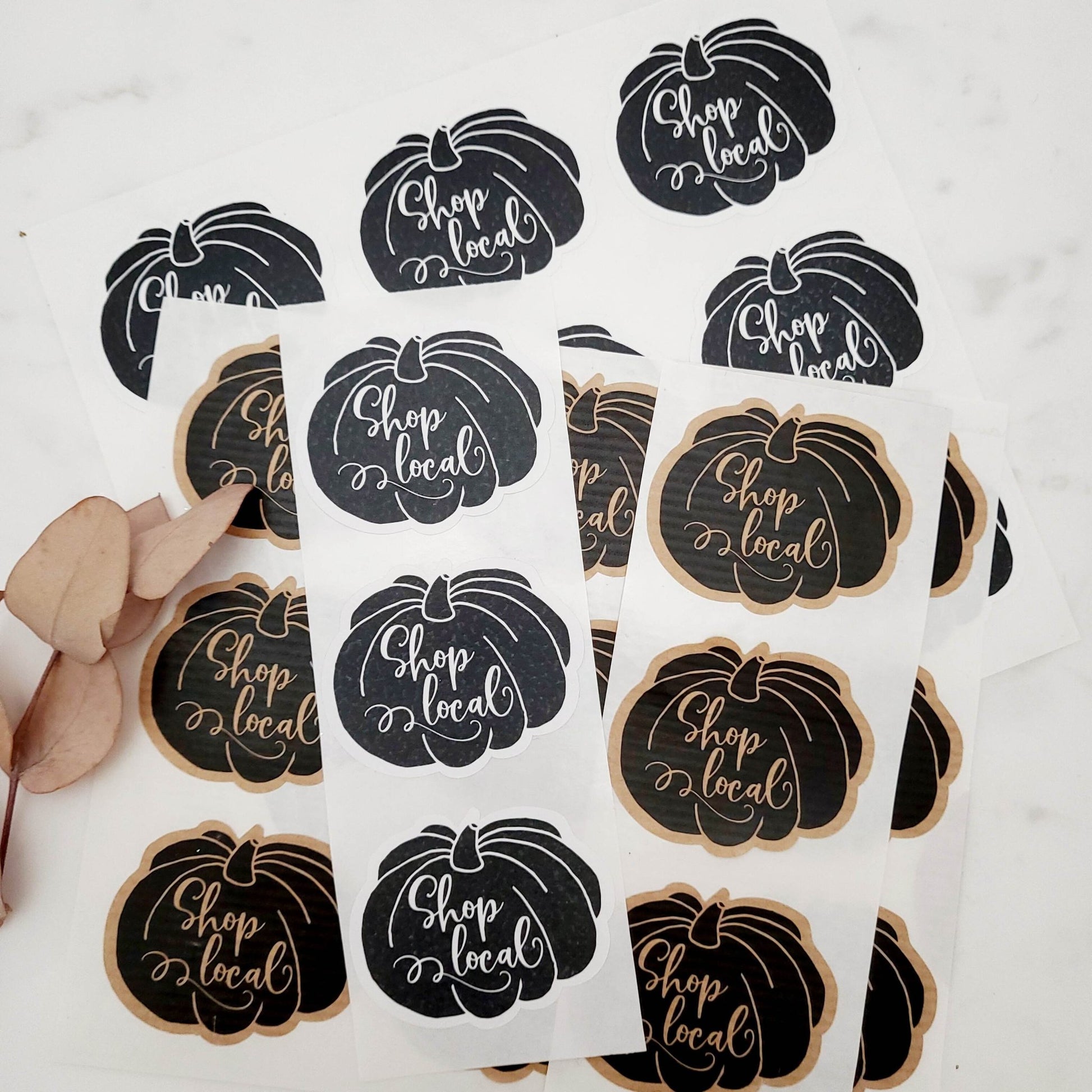 Shop Local Kraft Pumpkin Shaped Label - XOXOKristen