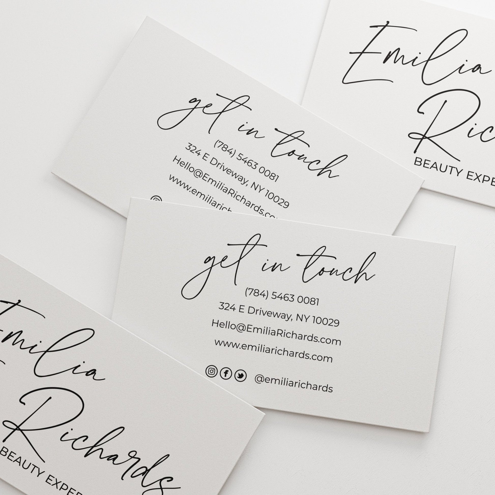 Simple Black and White Business Cards - XOXOKristen
