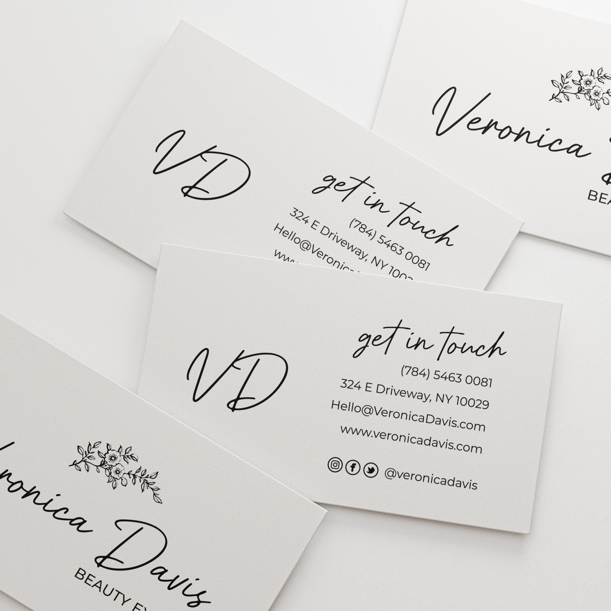 Simple Floral Business Card - XOXOKristen