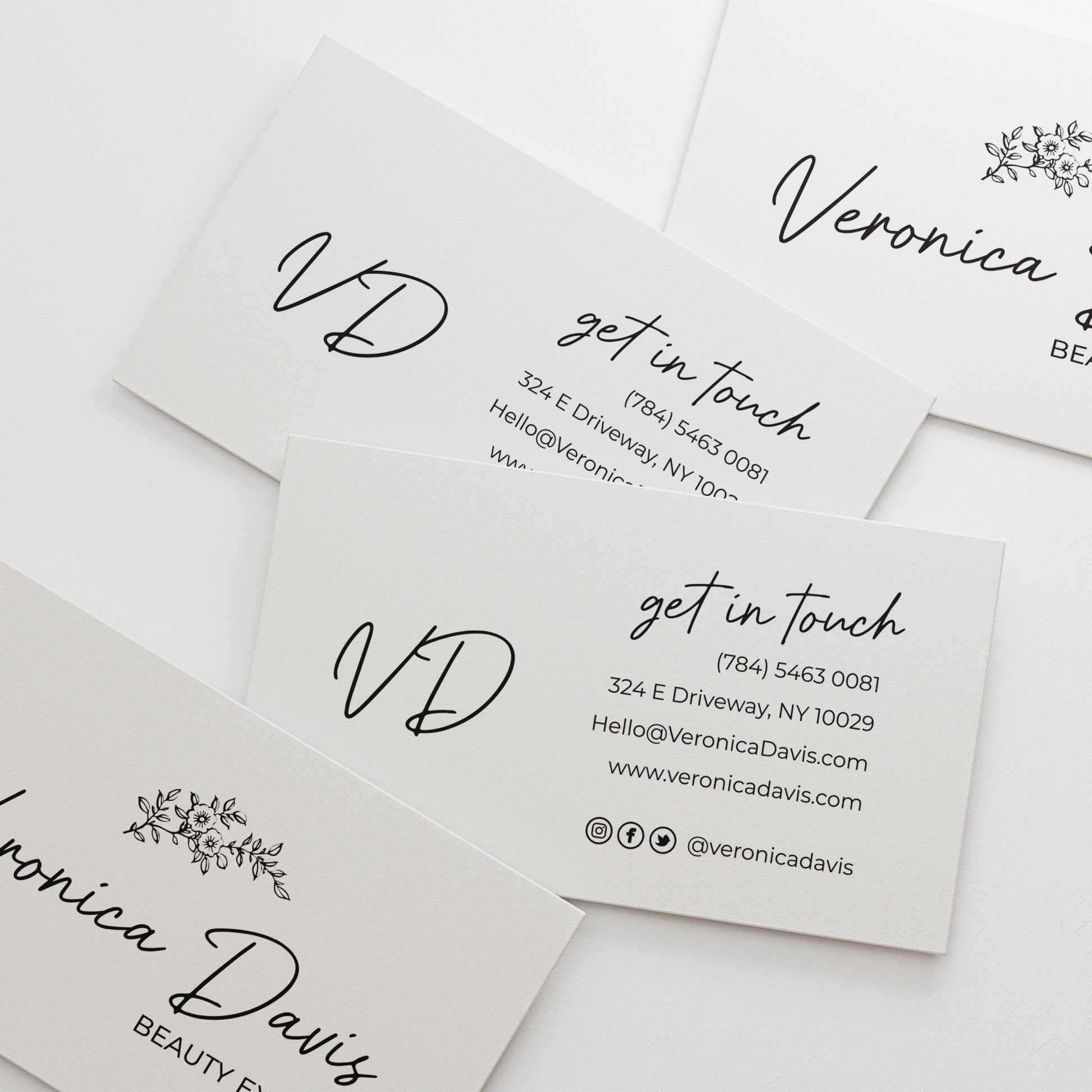 Simple Floral Business Card - XOXOKristen