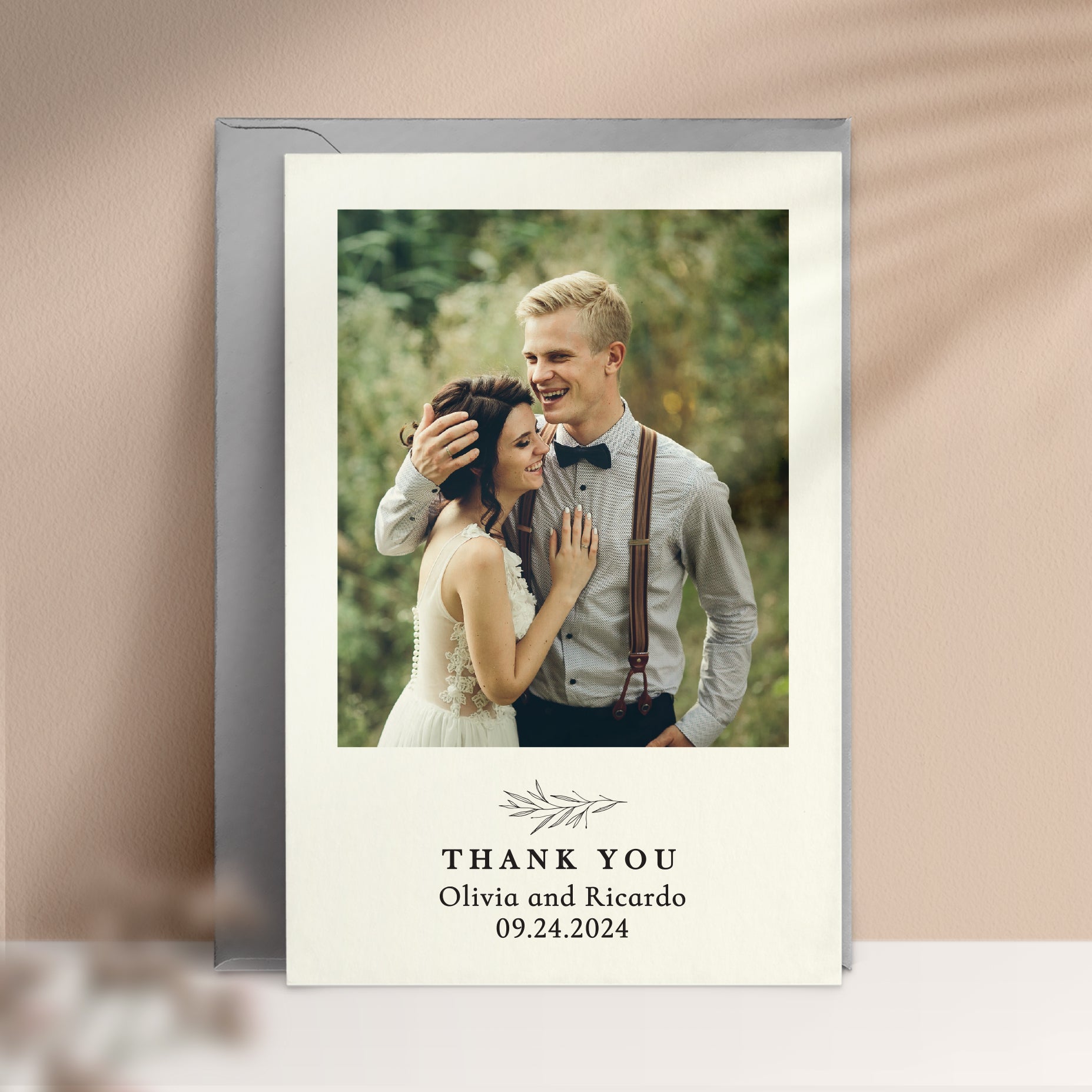 Simple Wedding Thank You Cards with Photo - XOXOKristen