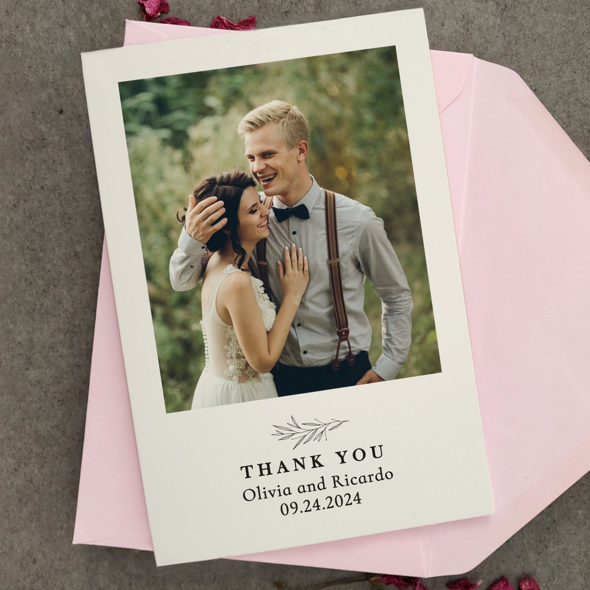 Simple Wedding Thank You Cards with Photo - XOXOKristen