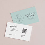Small Business Cards with Floral Design and QR Code - XOXOKristen