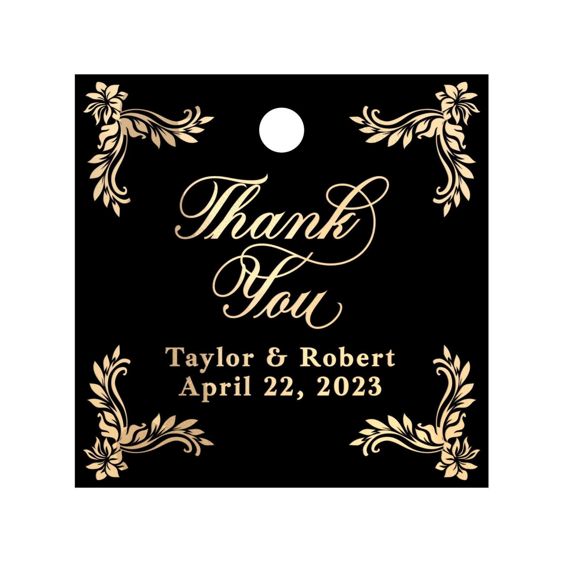 Square Black Wedding Favor Tags - XOXOKristen