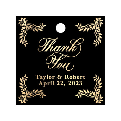 Square Black Wedding Favor Tags - XOXOKristen