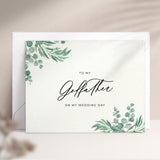 To my Godfather on my Wedding Day Greenery Note Card - XOXOKristen