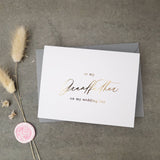 To my Grandfather on my Wedding Day Gold Calligraphy Cards - XOXOKristen
