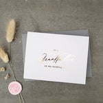 To my Grandfather on my Wedding Day Gold Calligraphy Cards - XOXOKristen