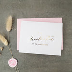 To my Grandmother on my Wedding Day Gold Calligraphy Cards - XOXOKristen