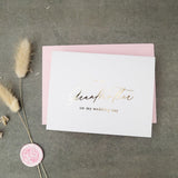 To my Grandmother on my Wedding Day Gold Calligraphy Cards - XOXOKristen
