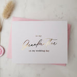 To my Grandmother on my Wedding Day Gold Calligraphy Cards - XOXOKristen