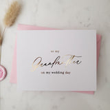 To my Grandmother on my Wedding Day Gold Calligraphy Cards - XOXOKristen