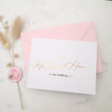 To my Matron of Honor on my Wedding Day Gold Calligraphy Cards - XOXOKristen