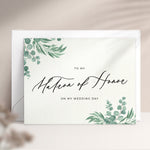 To my Matron of honor on my Wedding Day Greenery Note Card - XOXOKristen