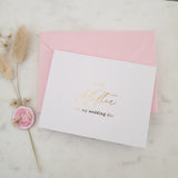 To my Mother on my Wedding Day Gold Calligraphy Cards - XOXOKristen