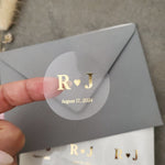 Wedding Favor Sticker with Initials and Wedding Date - XOXOKristen