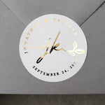 Wedding favor stickers with gold foil - XOXOKristen
