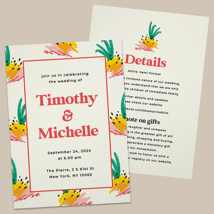 Wedding Invitations with Bright Design - XOXOKristen