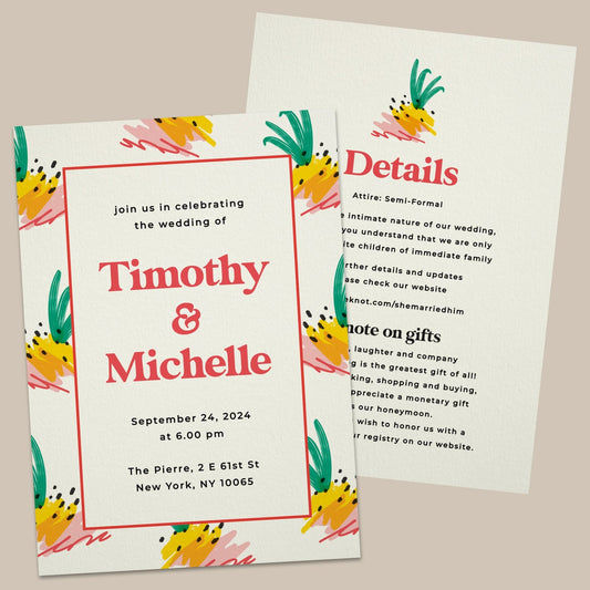 Wedding Invitations with Bright Design - XOXOKristen
