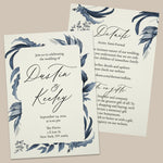 Wedding Invitations with Dark Blue Leaves - XOXOKristen