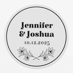 Wedding Stickers with Gold Foil Print and Floral Branch - XOXOKristen