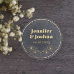 Wedding Stickers with Gold Foil Print and Floral Branch - XOXOKristen