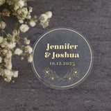 Wedding Stickers with Gold Foil Print and Floral Branch - XOXOKristen