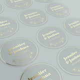 Wedding Stickers with Gold Foil Print and Floral Branch - XOXOKristen